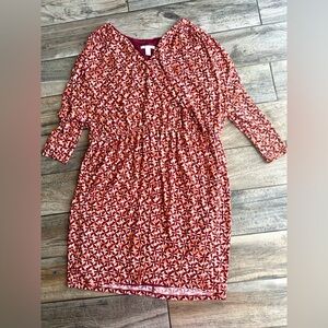 London Times Orange Bohemian Geometric Dress sz 20